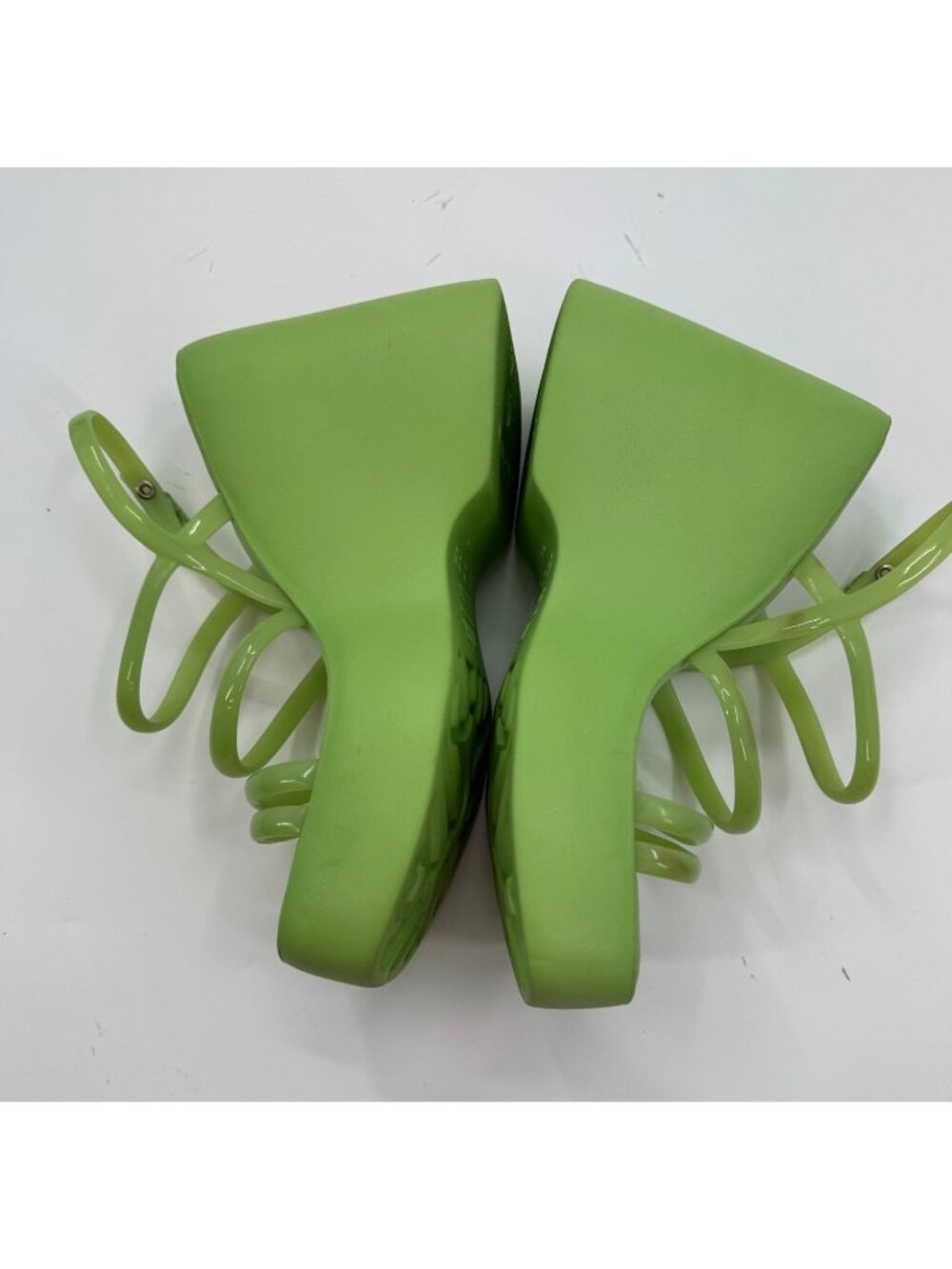 Melissa Jessie Womens Lime Green High Platform Sandals Size 9 - Picture 5 of 12